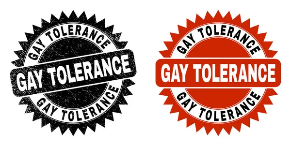 GAY TOLERANCE Black Rosette Seal mit korrodiertem Stil — Stockvektor