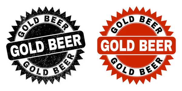 GOLD BEER Rosette noire filigrane avec style rayé — Image vectorielle