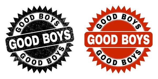 Znak wodny GOOD BOYS Black Rosette ze stylem Grunged — Wektor stockowy