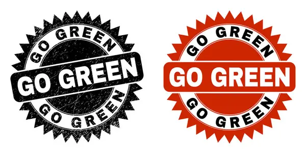 GO GREEN Чорна розетка Водяний знак з нечистою текстурою — стоковий вектор