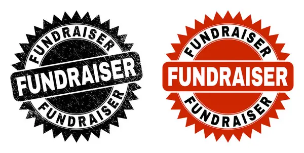 FUNDRAISER具有腐烂风格的黑色玫瑰水印 — 图库矢量图片