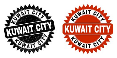 KUWAIT ŞEHRİ Aşınmış Yüzeyi olan Siyah Gül Mührü