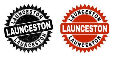 Çürümüş yüzeyi olan LAUNCESTON Black Rosette Mührü