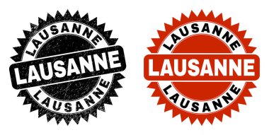 Çürümüş yüzeyi olan LAUSANNE Black Rosette Mührü