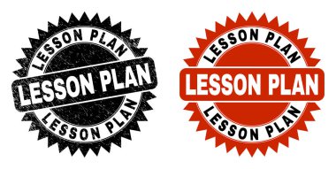 LESSON Planı Tehlike Biçimli Siyah Rosette Damgası