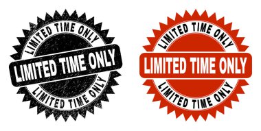 Kısıtlı Zaman Sadece Grunge desenli Black Rosette Damgası