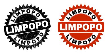 Grunge Biçimli LIMPOPO Siyah Rosette Damga Mührü