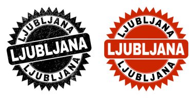 Grunged Style ile LJUBLJANA Black Rosette Mührü