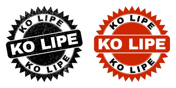 KO LIPE Siyah Rosette Pul Mührü Aşınmış Biçimli