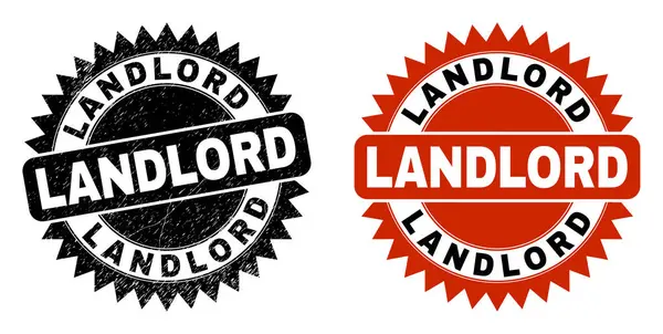 LANDLORD Roseta preta marca d 'água com estilo Grunge —  Vetores de Stock