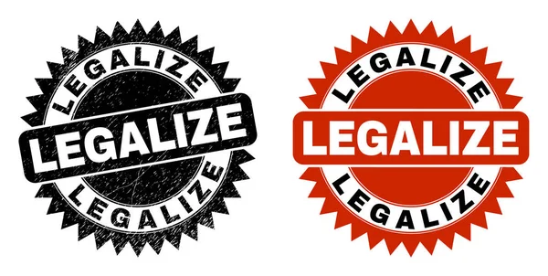 LEGALIZE Black Rosette Stamp with Distress Texture — Stock vektor
