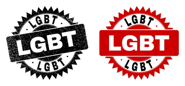 LGBT Black Rosette Stamp Seal avec surface rugueuse — Image vectorielle