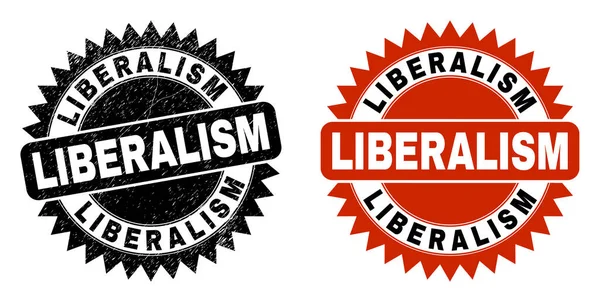 LIBERALISM黑色玫瑰邮票封底凹凸不平 — 图库矢量图片