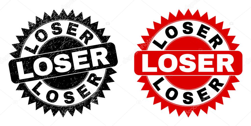 LOSER Black Rosette Watermark with Corroded Texture