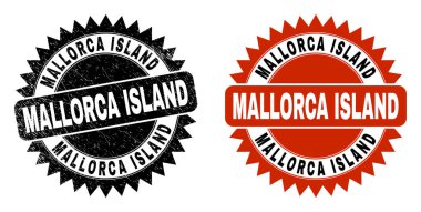 MALLORCA ADLAND Siyah Güller Damgası Aşınmış Doku