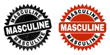 Çürümüş Biçimli MASCULINE Siyah Rosette Damga Mührü