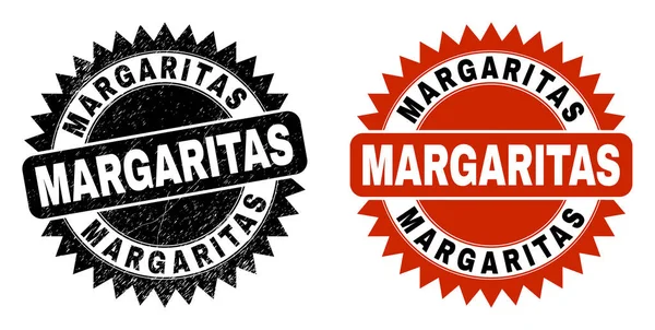 MARGARITAS Roseta preta Marca d 'água com estilo de angústia —  Vetores de Stock