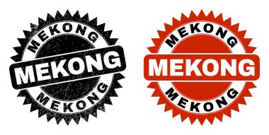 Grunge Biçimli MEKONG Siyah Rosette Filigranı