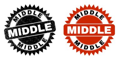 Grunged Style ile MIDDLE Black Rosette Mührü