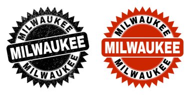 MILWAUKEE Kara Gül Damga Mührü Grunged Surface