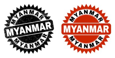MYANMAR Kirli Biçimli Siyah Gül Mührü