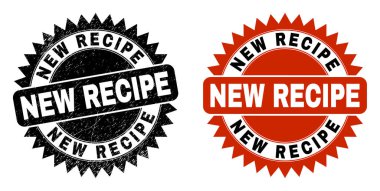 YENİ RECIPE Siyah Rosette Damgası Aşınmış Doku