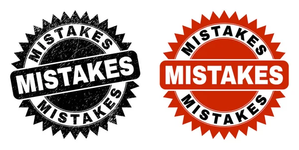 MISTAKES Black Rosette Stamp Seal with Rubber Surface — Stock Vector
