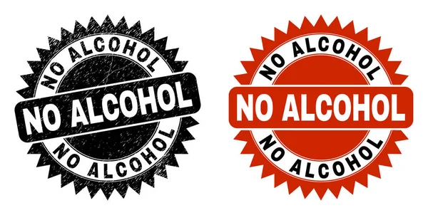 NO ALCOHOL Black Rosette Watermark with Unclean Surface — Stock Vector