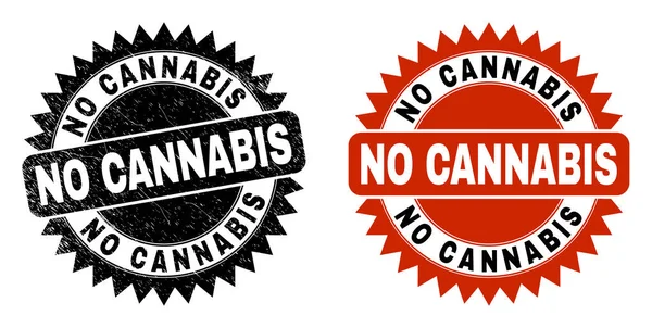 NO CANNABIS Black Rosette Watermark with Grunged Surface — Stockvector