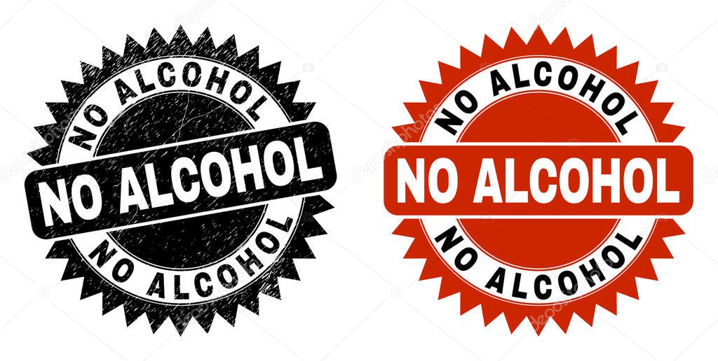 NO ALCOHOL Black Rosette Watermark with Unclean Surface