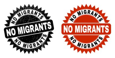 Göçmen Yasaktır Grunge Surface ile Siyah Rosette Filigranı