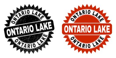 ONTARIO Gölü Siyah Gül Damga Mührü Grunge desenli