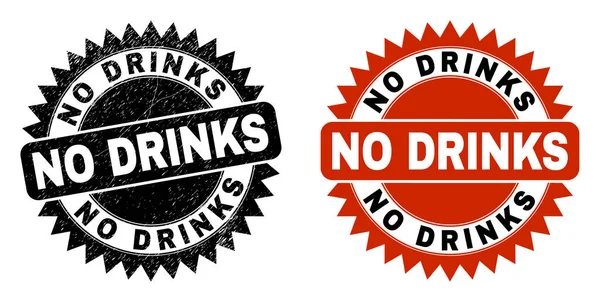 NO DRINKS Black Rosette Watermark with Distress Surface — Stock Vector