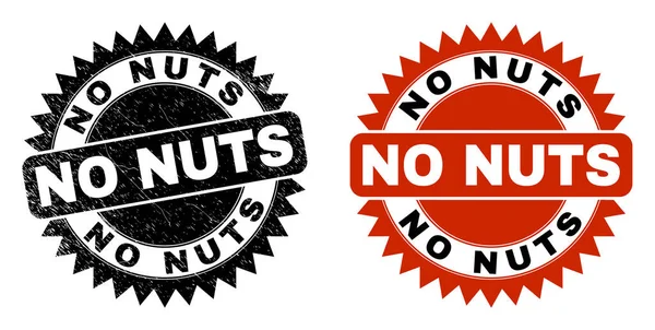 NO NUTS Black Rosette razítko pečeť s Grunge texturou — Stockový vektor