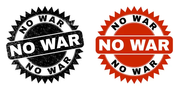 No WAR Black Rosette Watermark with Grunged Style — стоковый вектор