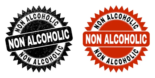 不干净表面的NON ALCOHOLIC黑色玫瑰印章 — 图库矢量图片