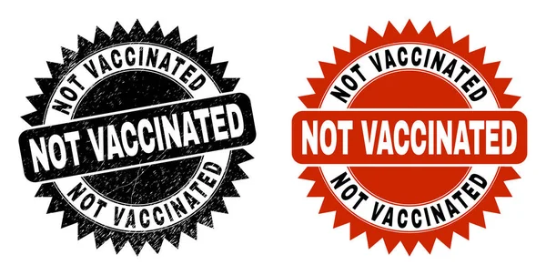 Sello de Roseta Negra NO VACCINADO con Estilo Grunge — Archivo Imágenes Vectoriales