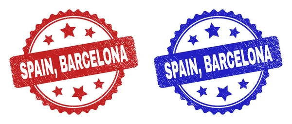 SPAIN, BARCELONA｜ローズウォーターマークは、グラインドテクスチャを使用 — ストックベクタ