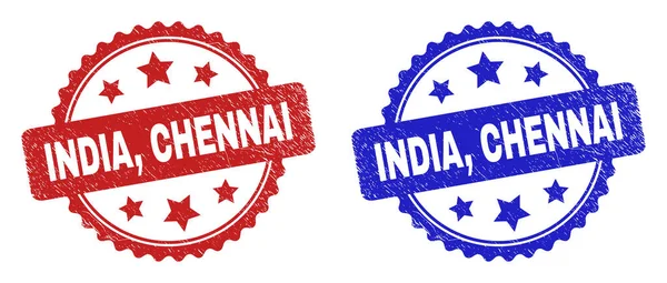 INDIA, CHENNAI Roseta sellos de sellos usando superficie sucia — Vector de stock