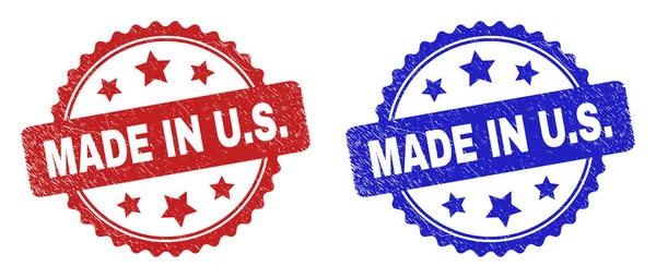 Fabriqué aux États-Unis Timbres Rosette avec surface en caoutchouc — Image vectorielle