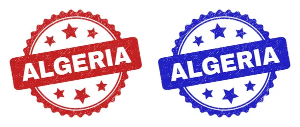 ALGÉRIA Roseta Marcas d 'água usando superfície Grunge —  Vetores de Stock