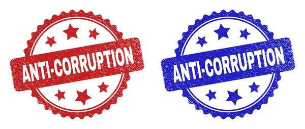 ANTI-CORRUPTIE Rosetstempels met onreine textuur — Stockvector