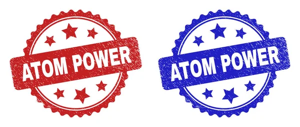 ATOM POWER Sellos de sellos de roseta con estilo corroído — Vector de stock