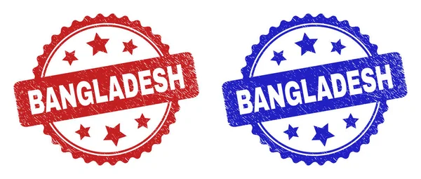 Selos de selos de Roseta BANGLADESH usando textura de borracha —  Vetores de Stock