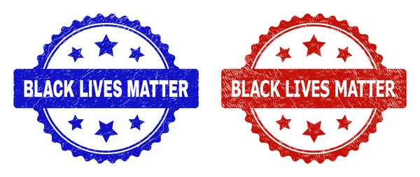 BLACK LIVES MATTER Rosettenstempel im Gummistil — Stockvektor