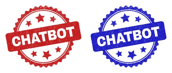 CHATBOT Rosette刻有凹凸不平表面的邮票 — 图库矢量图片