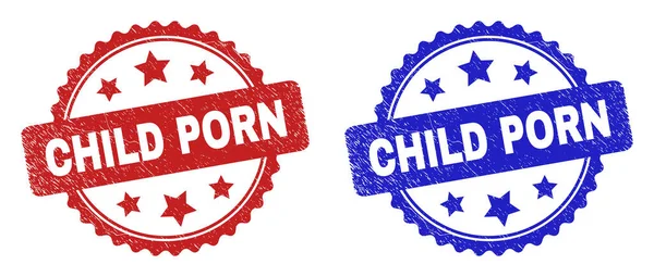 CHILD PORN Rosette Watermarks with Distress Surface — Stock Vector