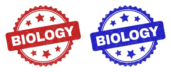 BIOLOGY Segel Rosette Menggunakan Permukaan Grunged - Stok Vektor