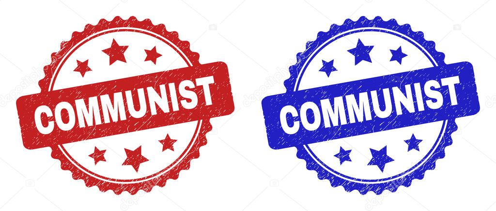 COMMUNIST Rosette Stamps with Unclean Surface