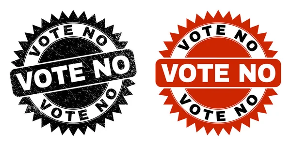 VOTE NO Black Rosette Stamp com superfície riscada — Vetor de Stock